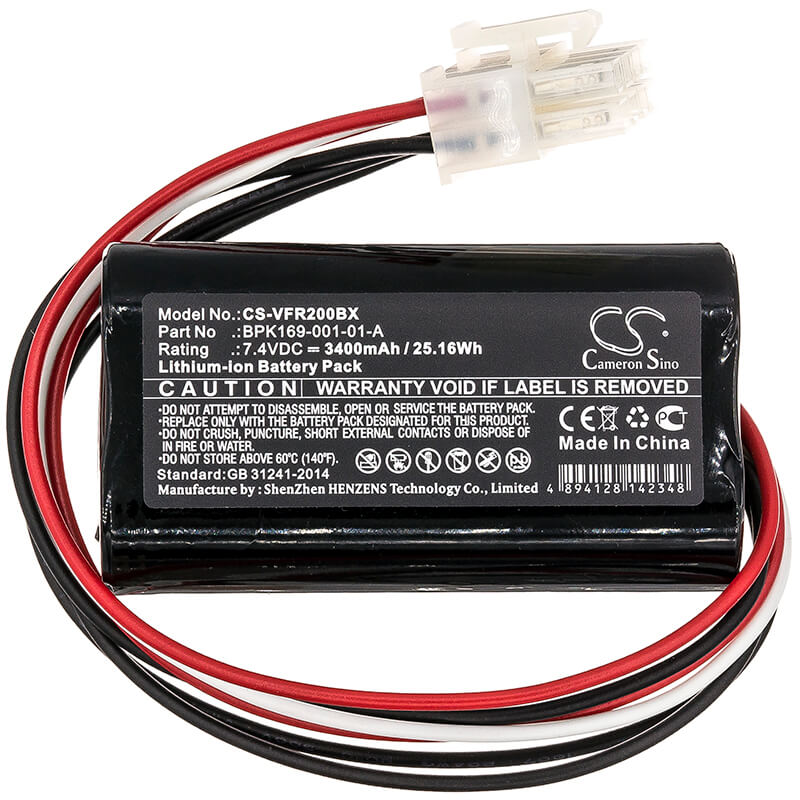 7.4V, 3400mAh, Li-ion Battery fits Verifone, Pca169-001-01, Pca169-404-01-a, 25.16Wh