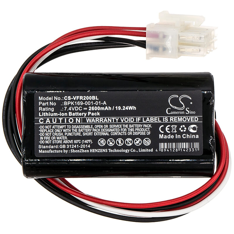7.4V, 2600mAh, Li-ion Battery fits Verifone, Pca169-001-01, Pca169-404-01-a, 19.24Wh