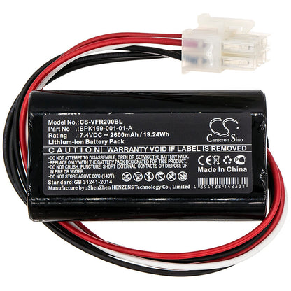 7.4V, 2600mAh, Li-ion Battery fits Verifone, Pca169-001-01, Pca169-404-01-a, 19.24Wh