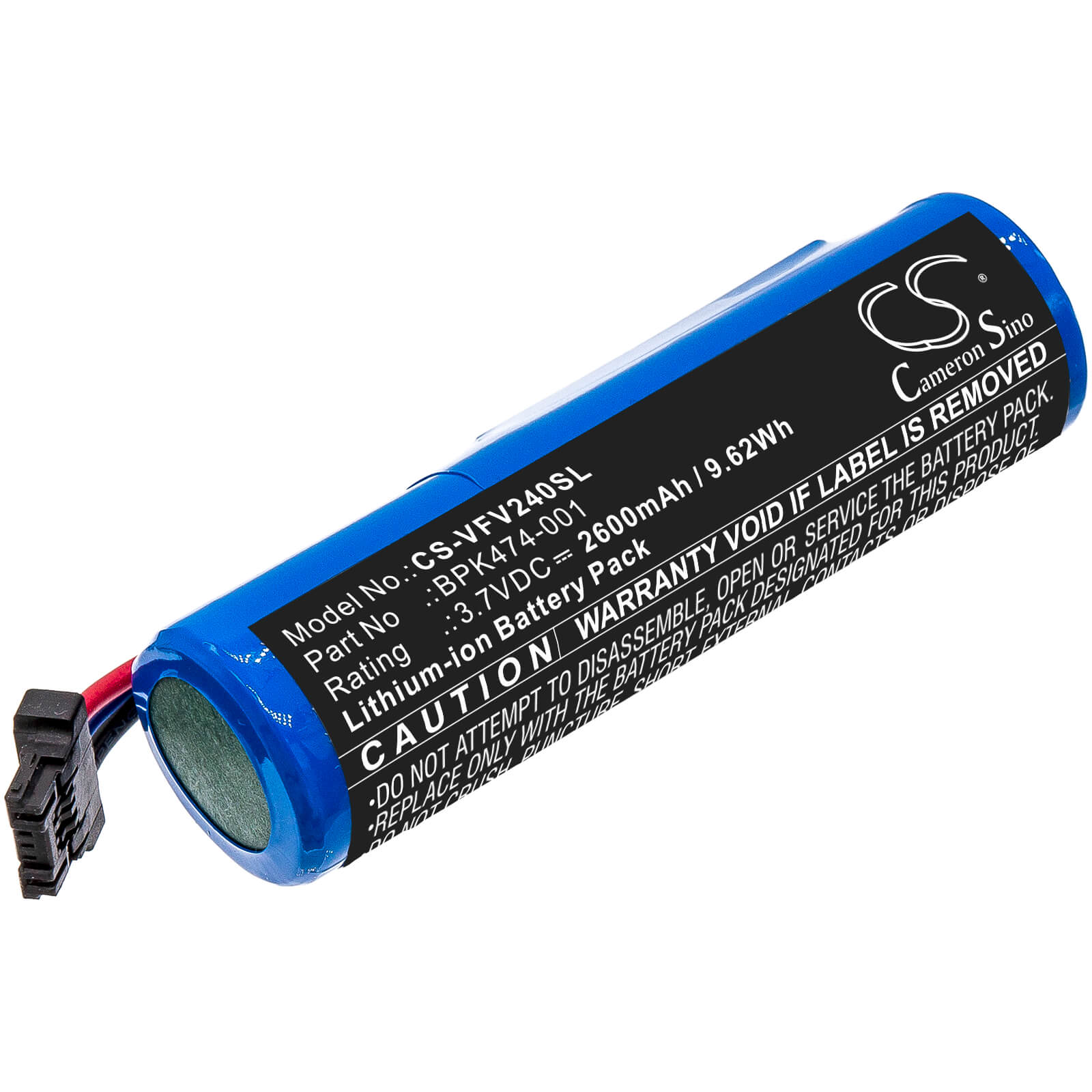 3.7V, 2600mAh, Li-ion Battery fits Verifone, 3gbwc, V240m Plus, 9.62Wh