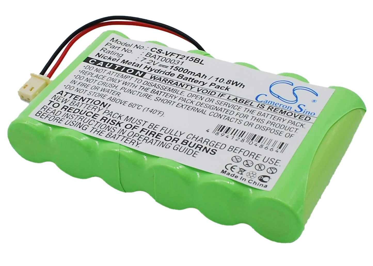 7.2V, 1500mAh, Ni-MH Battery fits Verifone, Nurit 2159, 10.8Wh