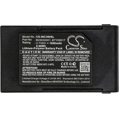 3.7V, 1800mAh, Li-Polymer Battery fits Ingenico, Db Cox3, 6.66Wh