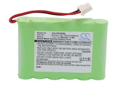 7.2V, 700mAh, Ni-MH Battery fits Verifone, Nurit 3020, Nurit 3020u, 5.04Wh