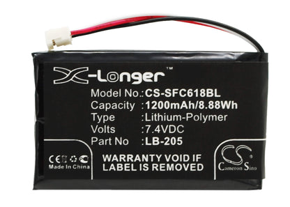 7.4V, 1200mAh, Li-Polymer Battery fits Safescan, 6185, 8.88Wh