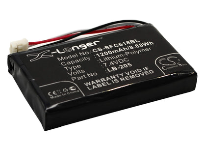 7.4V, 1200mAh, Li-Polymer Battery fits Safescan, 6185, 8.88Wh