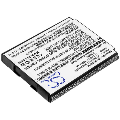 3.7V, 1800mAh, Li-Polymer Battery fits Ingenico, Imp627, Imp627-usblu01a, 6.66Wh