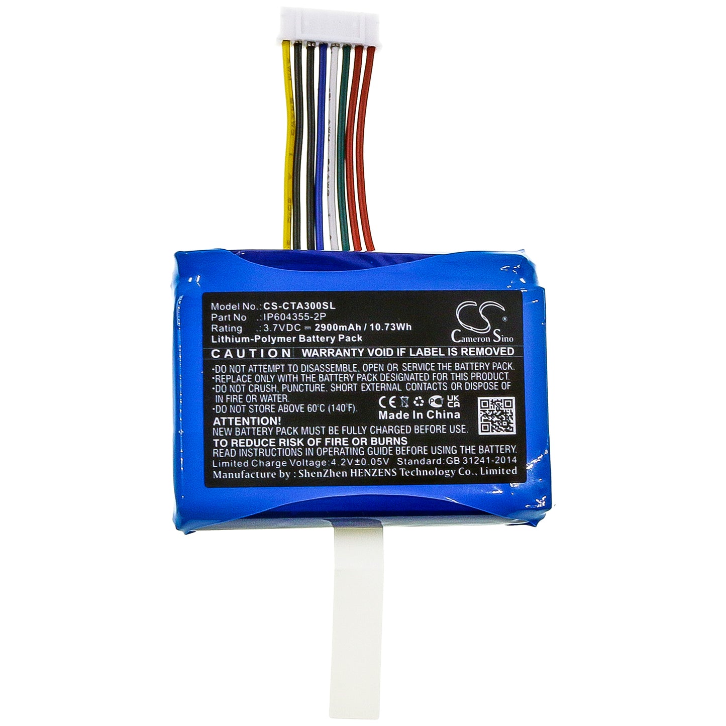 3.7V, 2900mAh, Li-Polymer Battery fits Castles, V3, Vega3000-3g, 10.73Wh