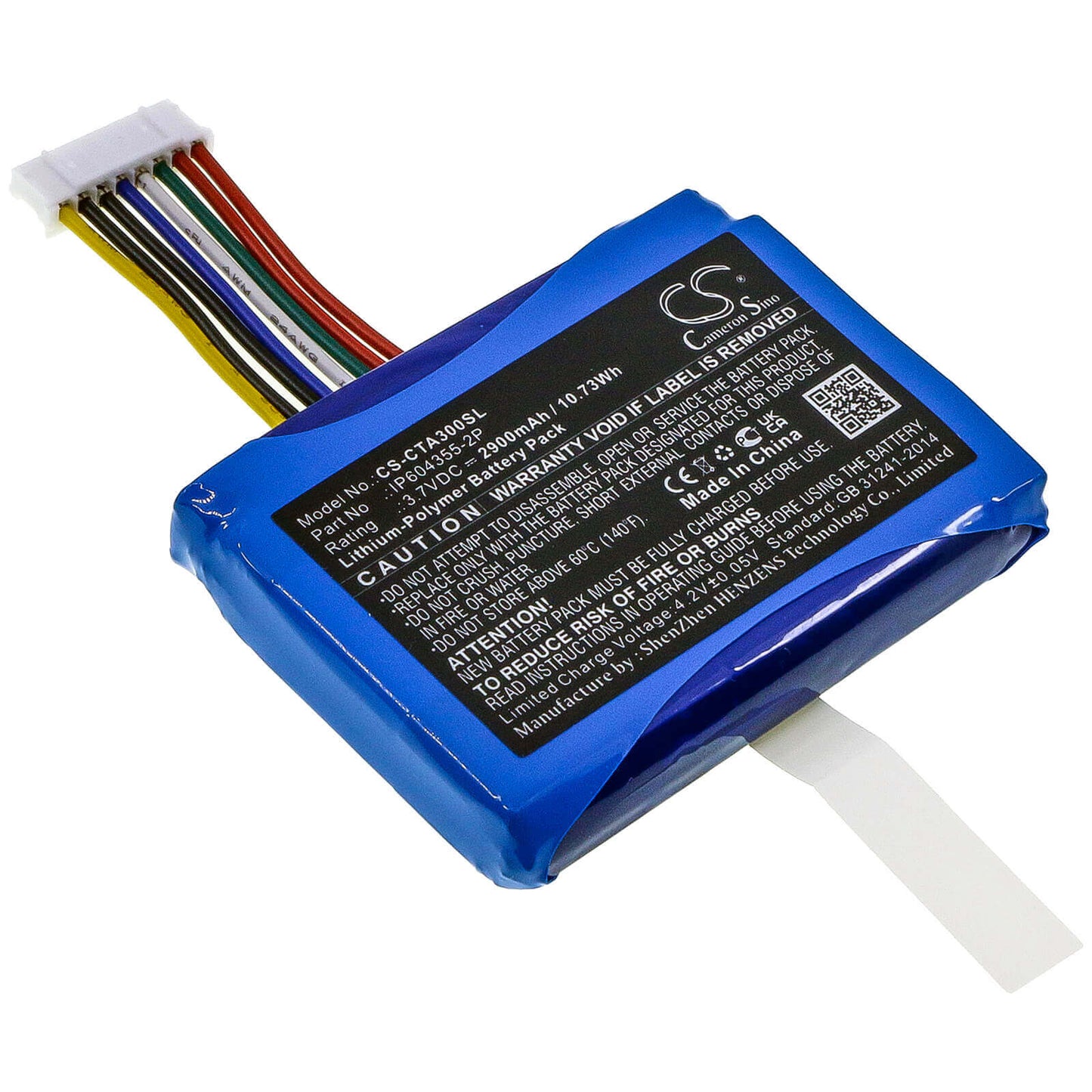 3.7V, 2900mAh, Li-Polymer Battery fits Dejavoo, Z9 Blue, Z9 V3, 10.73Wh