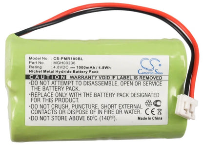 4.8V, 1000mAh, Ni-MH Battery fits Topcard, Pmr100, 4.8Wh