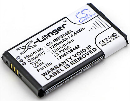 3.7V, 1200mAh, Li-ion Battery fits Ingenico, Imp350, Imp350-01p1575a, 4.44Wh