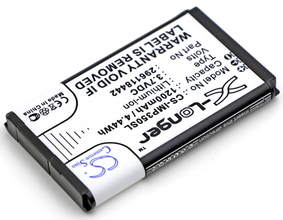 3.7V, 1200mAh, Li-ion Battery fits Ingenico, Imp350, Imp350-01p1575a, 4.44Wh