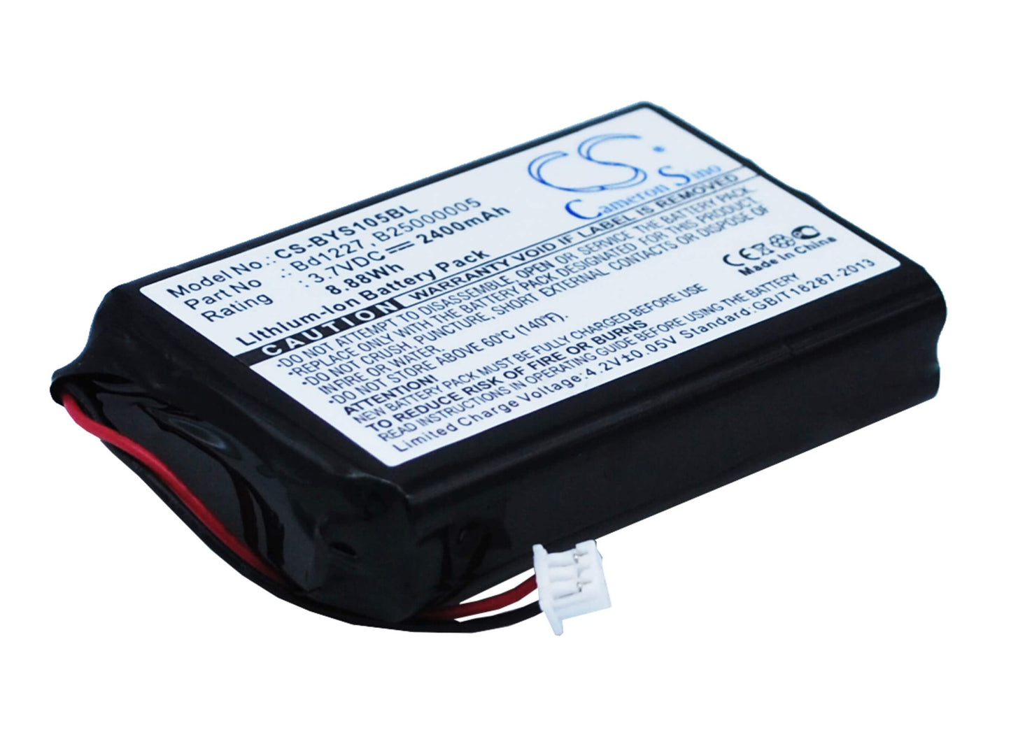 3.7V, 2400mAh, Li-ion Battery fits Ingenico, B40160100, Brr-l, 8.88Wh