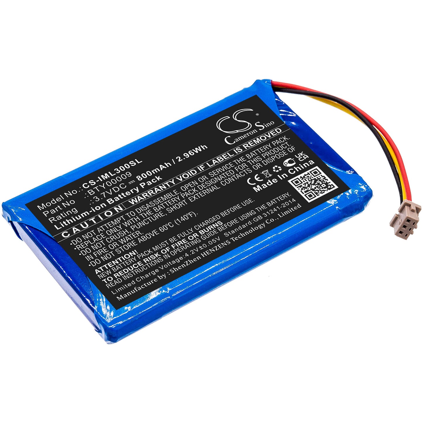 3.7V, 800mAh, Li-ion Battery fits Ingenico, Lec-v03.00-0242, Vital Act 3s, 2.96Wh
