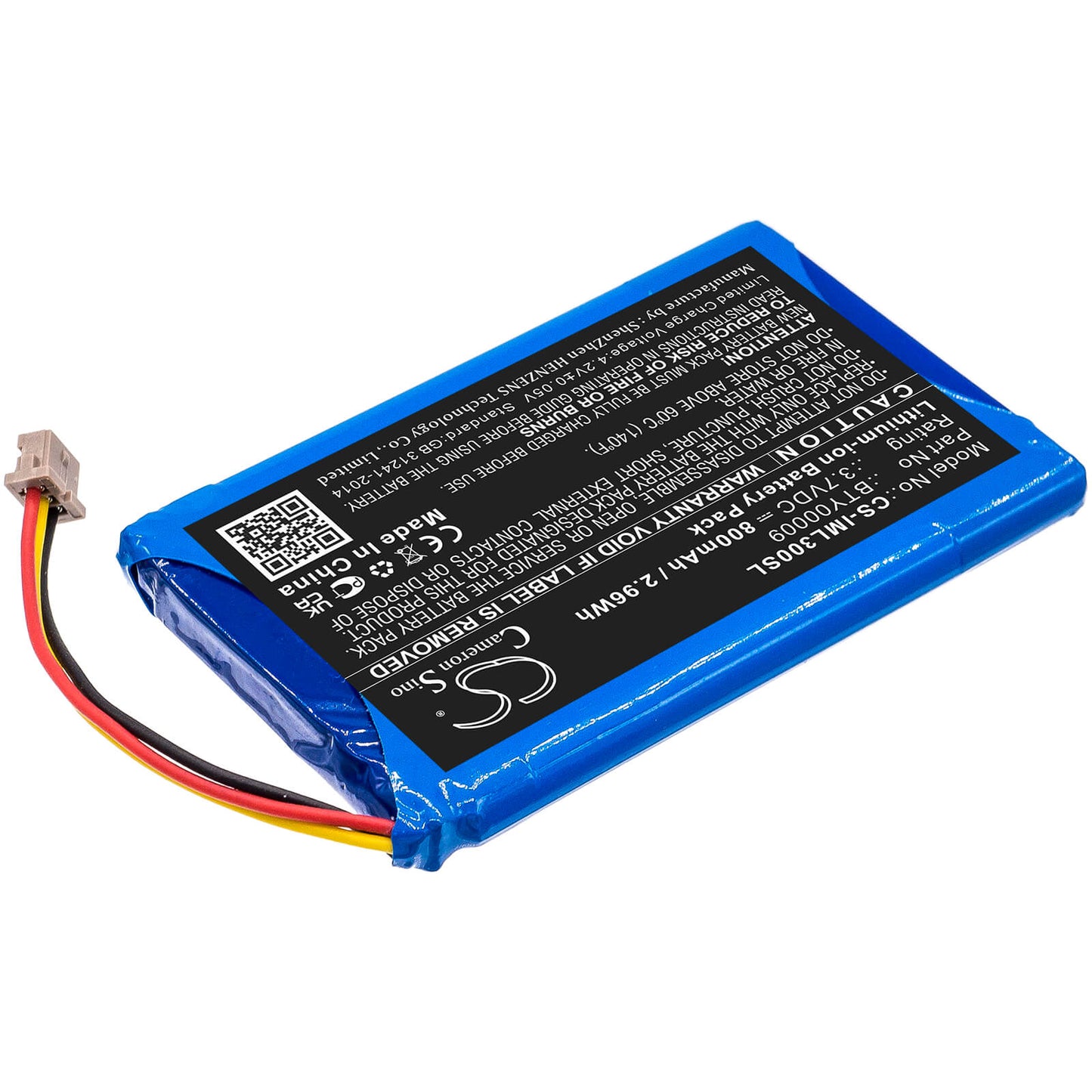 3.7V, 800mAh, Li-ion Battery fits Ingenico, Lec-v03.00-0242, Vital Act 3s, 2.96Wh