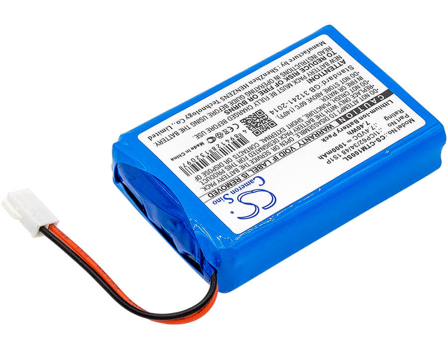 7.4V, 1000mAh, Li-ion Battery fits Ctms, Eurodetector, 7.4Wh