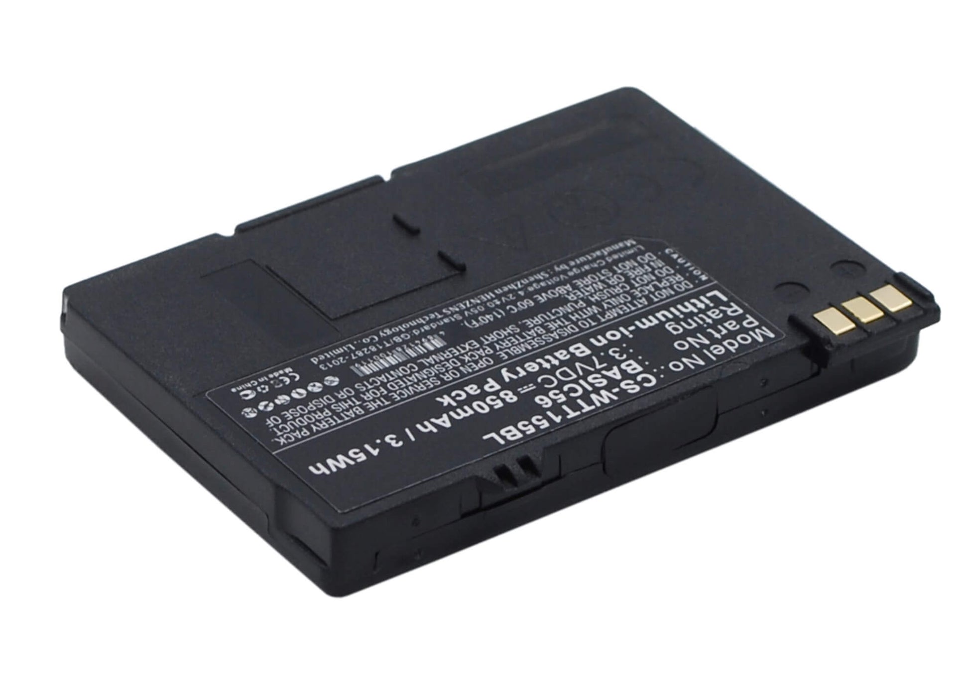 3.7V, 850mAh, Li-ion Battery fits Way Systems, Mtt 1500, Mtt 1510, 3.145Wh