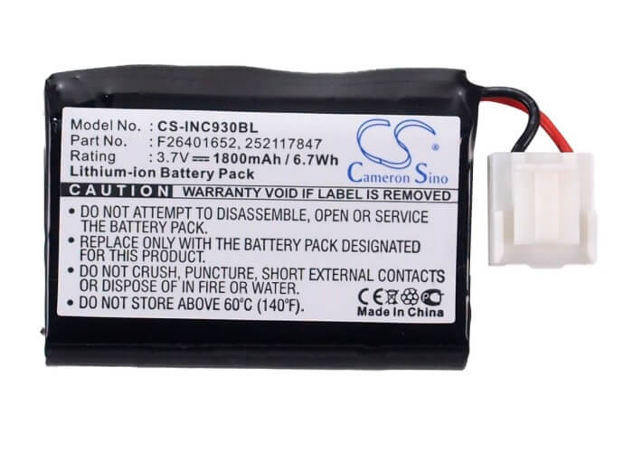 3.7V, 1800mAh, Li-ion Battery fits Ingenico, 750-16, 790-16, 6.66Wh