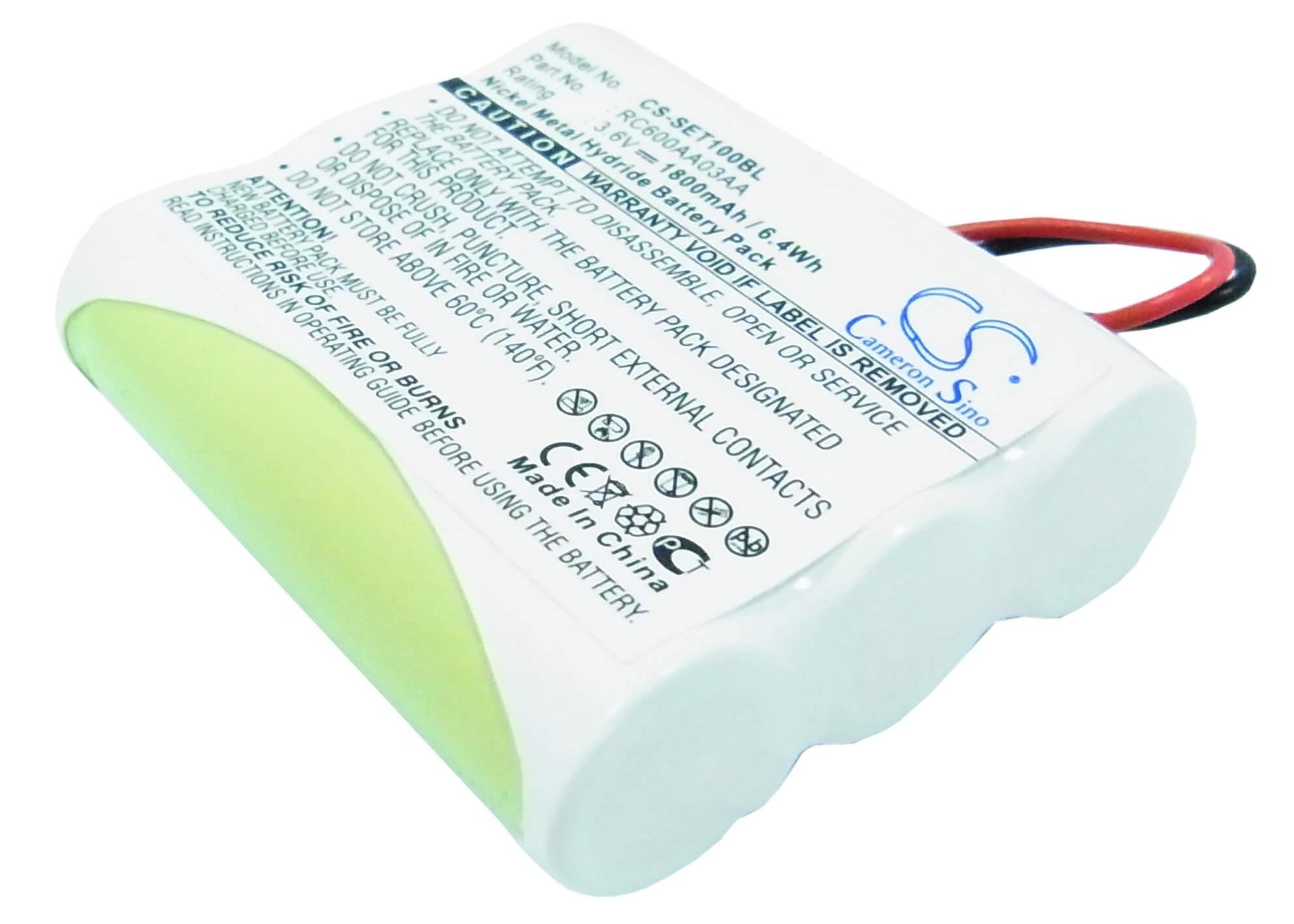 3.6V, 1800mAh, Ni-MH Battery fits Sagem, Cdk P2000, Cdk P2000 Gsm, 6.48Wh