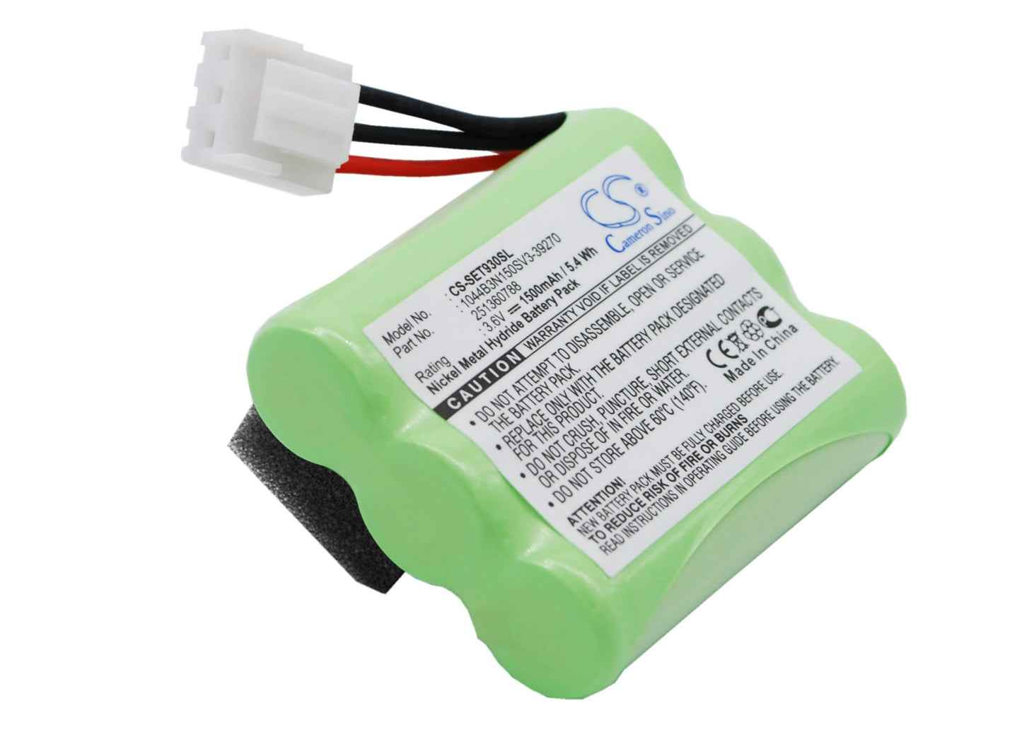 3.6V, 1500mAh, Ni-MH Battery fits Sagem, Monetel Eft930, Monetel Eft930b, 5.4Wh