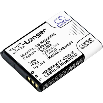 3.7V, 950mAh, Li-ion Battery fits Kap Else, Eskapad, Es-kap-ad Vr, 3.515Wh