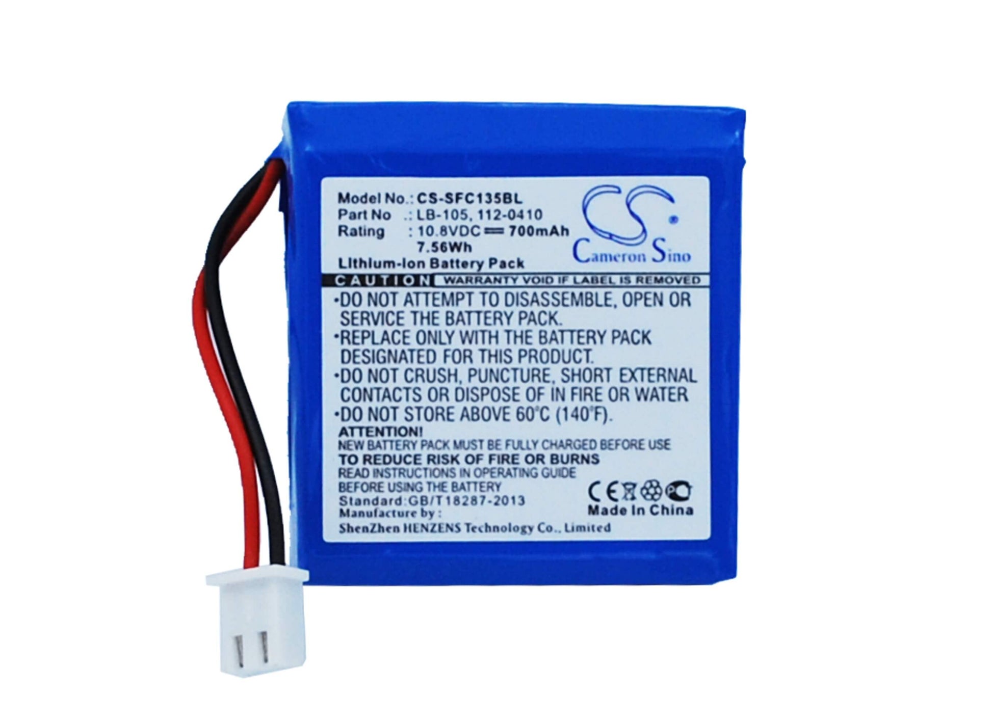 10.8V, 700mAh, Li-ion Battery fits Safescan, 135i, 145ix, 7.56Wh