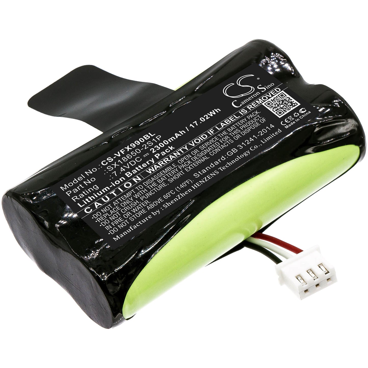 7.4V, 2300mAh, Li-ion Battery fits Verifone, X970, X990, 17.02Wh