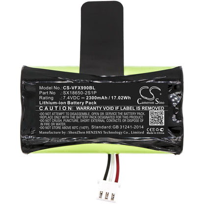 7.4V, 2300mAh, Li-ion Battery fits Verifone, X970, X990, 17.02Wh