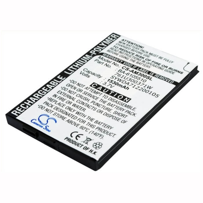 3.7V, 1530mAh, Li-Polymer Battery fits Acer, M300, 5.661Wh