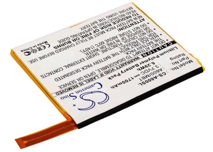 3.7V, 1700mAh, Li-Polymer Battery fits Asus, Mypal A600, Mypal A600u, 6.29Wh