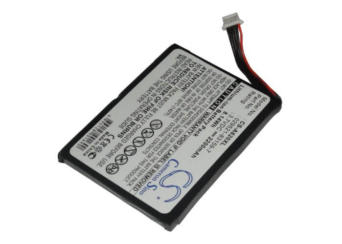 3.7V, 2200mAh, Li-ion Battery fits Typhoon, Myguide 5500, Myguide 5500xl, 8.14Wh