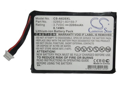 3.7V, 2200mAh, Li-ion Battery fits Typhoon, Myguide 5500, Myguide 5500xl, 8.14Wh