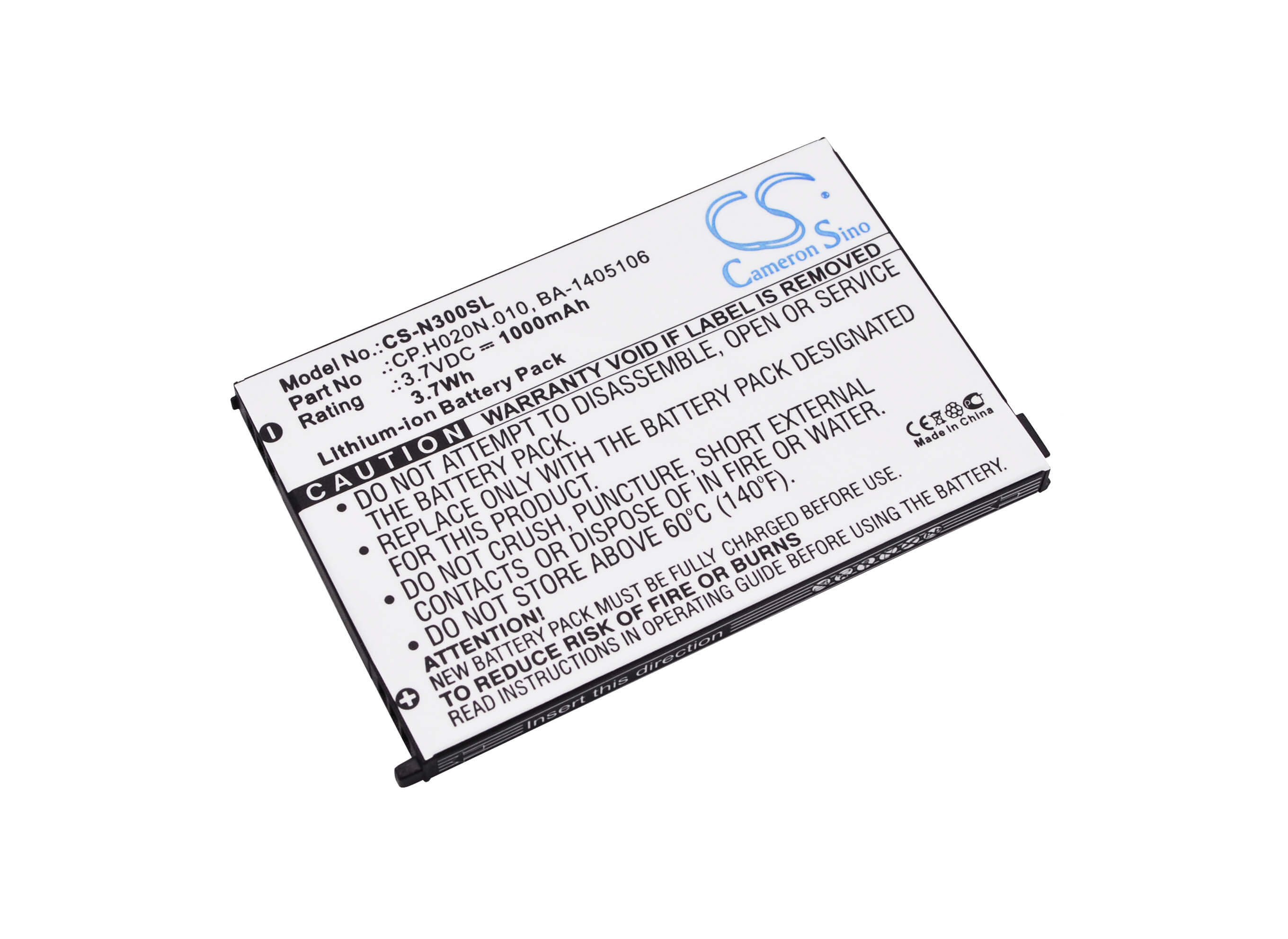 3.7V, 1000mAh, Li-ion Battery fits Acer, C500, C510, 3.7Wh