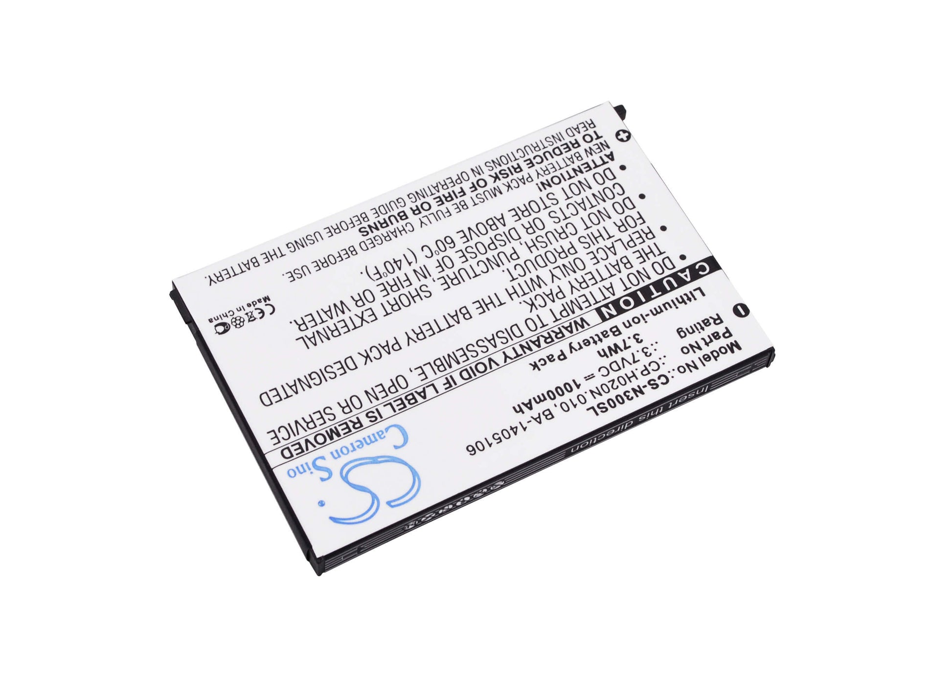 3.7V, 1000mAh, Li-ion Battery fits Socketmobile, Somo 650, Somo 655, 3.7Wh