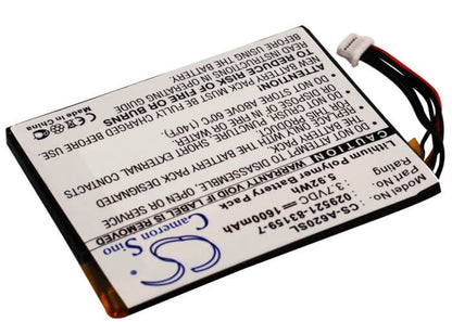 3.7V, 1600mAh, Li-Polymer Battery fits Typhoon, Myguide 5500, Myguide 5500xl, 5.92Wh