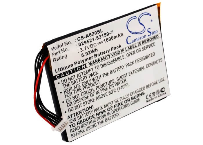 3.7V, 1600mAh, Li-Polymer Battery fits Asus, Mypal A620, Mypal A620bt, 5.92Wh