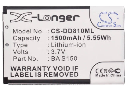 3.7V, 1500mAh, Li-ion Battery fits Utstarcom, 6800, Ppc6800, 5.55Wh