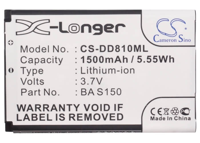 3.7V, 1500mAh, Li-ion Battery fits Sprint, Ppc-6800, 5.55Wh