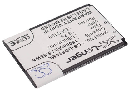 3.7V, 1500mAh, Li-ion Battery fits Audiovox, Ppc6800, Ppc-6800, 5.55Wh