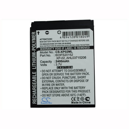 3.7V, 2400mAh, Li-Polymer Battery fits O2, Xda Apollo, Xda Atom Life, 8.88Wh