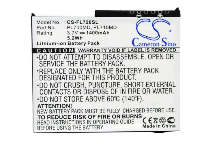 3.7V, 1400mAh, Li-ion Battery fits Fujitsu, Loox 700, Loox 710, 5.18Wh