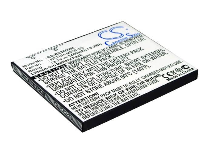 3.7V, 1400mAh, Li-ion Battery fits Hp, Ipaq Hx2000, Ipaq Hx2100, 5.18Wh