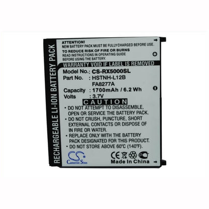 3.7V, 1700mAh, Li-ion Battery fits Hp, Ipaq Rx5000, Ipaq Rx5700, 6.29Wh