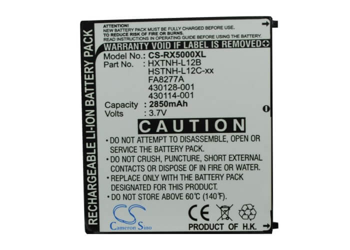 3.7V, 2850mAh, Li-ion Battery fits Hp, Ipaq Rx5700, Ipaq Rx5710, 10.545Wh