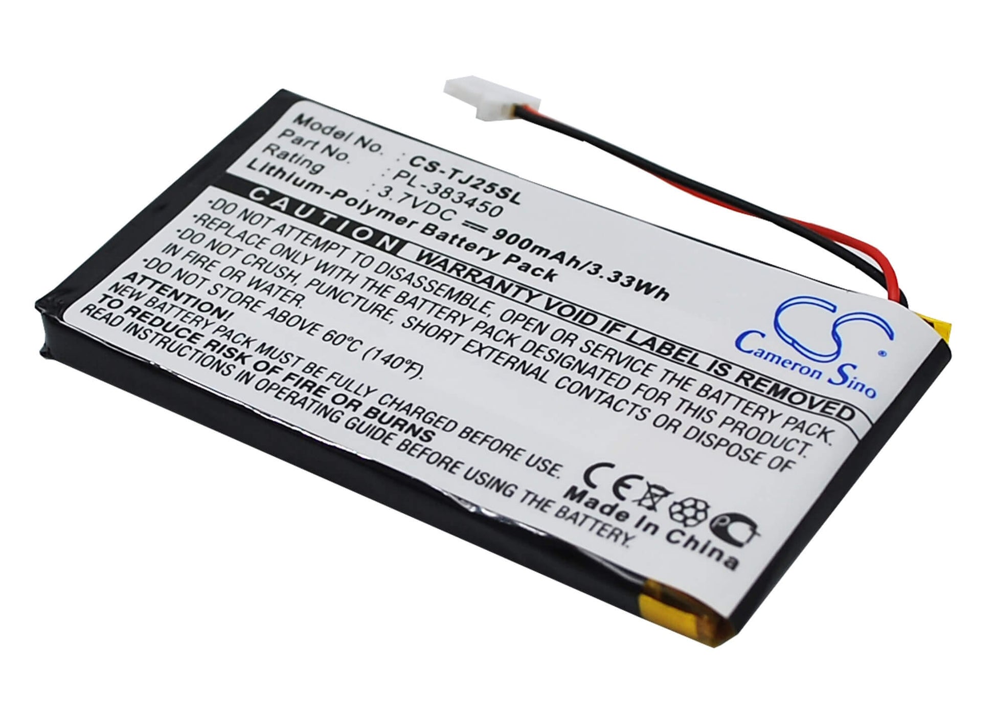 3.7V, 900mAh, Li-Polymer Battery fits Sony, Clie Peg-tj25, Clie Peg-tj35, 3.33Wh
