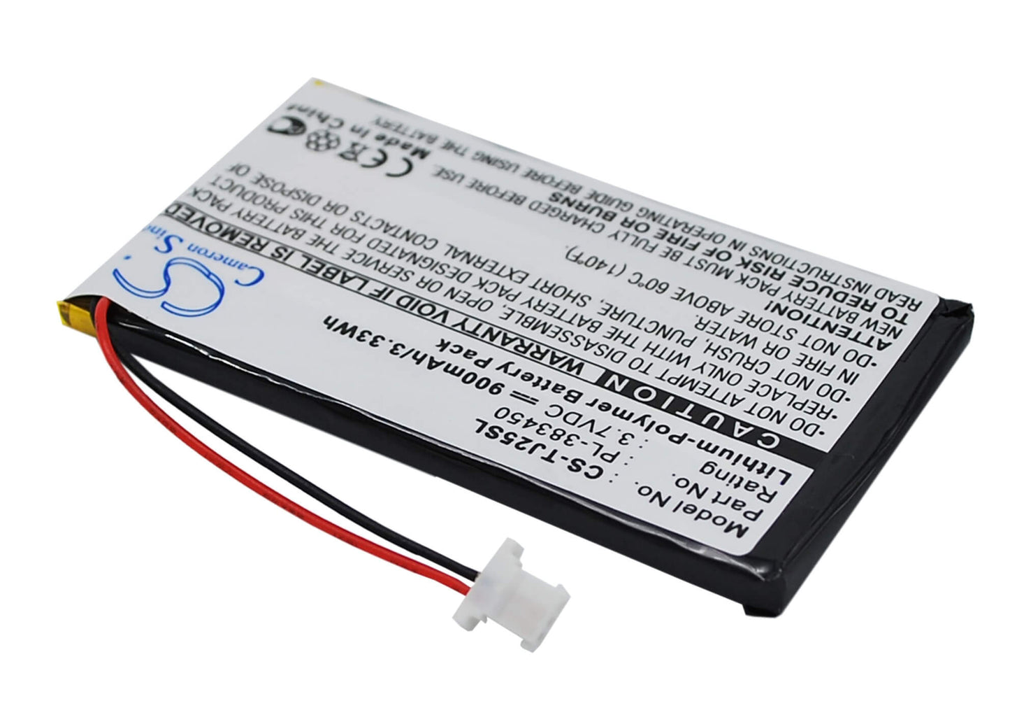 3.7V, 900mAh, Li-Polymer Battery fits Sony, Clie Peg-tj25, Clie Peg-tj35, 3.33Wh