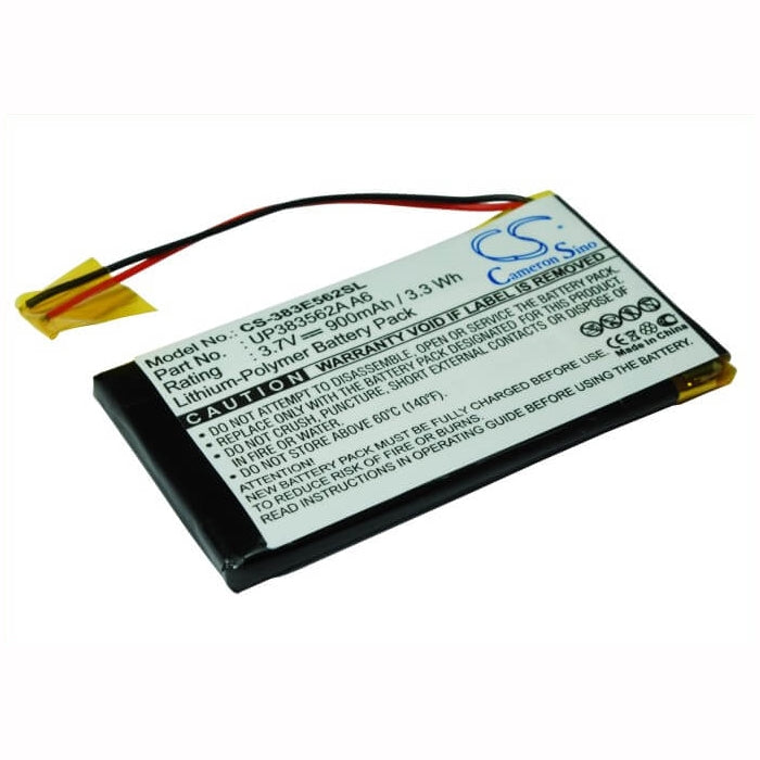 3.7V, 900mAh, Li-Polymer Battery fits Palm, Tungsten E, 3.33Wh