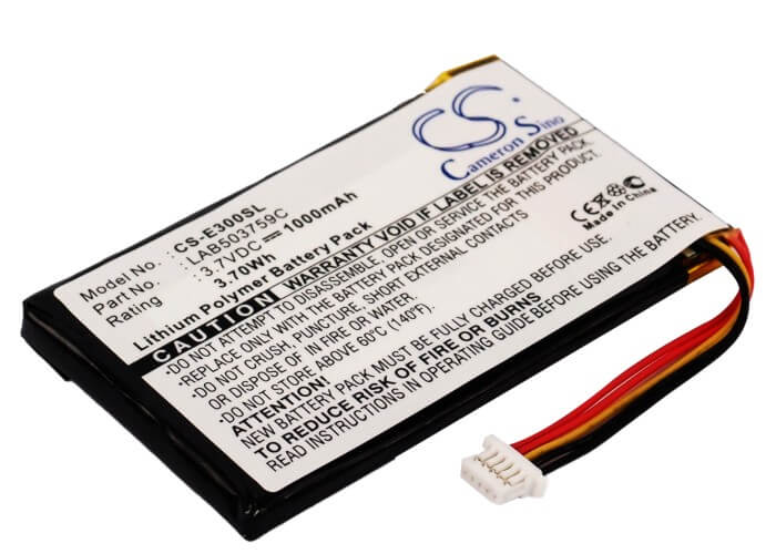 3.7V, 1000mAh, Li-Polymer Battery fits Toshiba, Genio E300, Genio E310, 3.7Wh