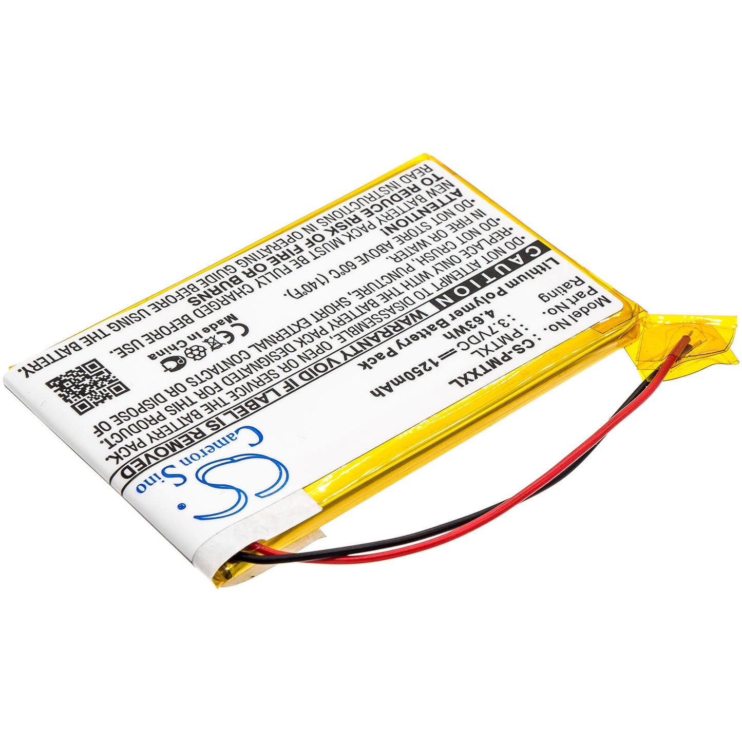 3.7V, 1250mAh, Li-Polymer Battery fits Palm, Tungsten Tx, 4.625Wh