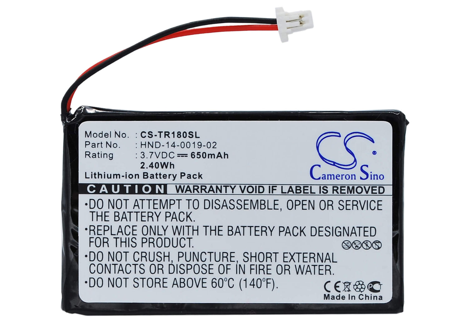 3.7V, 650mAh, Li-ion Battery fits Palm, Treo 180, Treo 180g, 2.405Wh