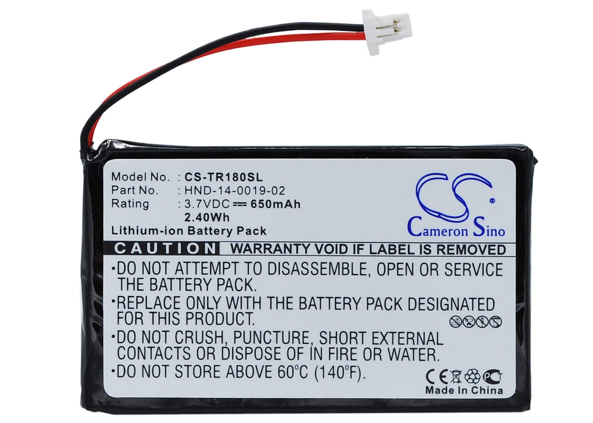 3.7V, 650mAh, Li-ion Battery fits Palm, Treo 180, Treo 180g, 2.405Wh